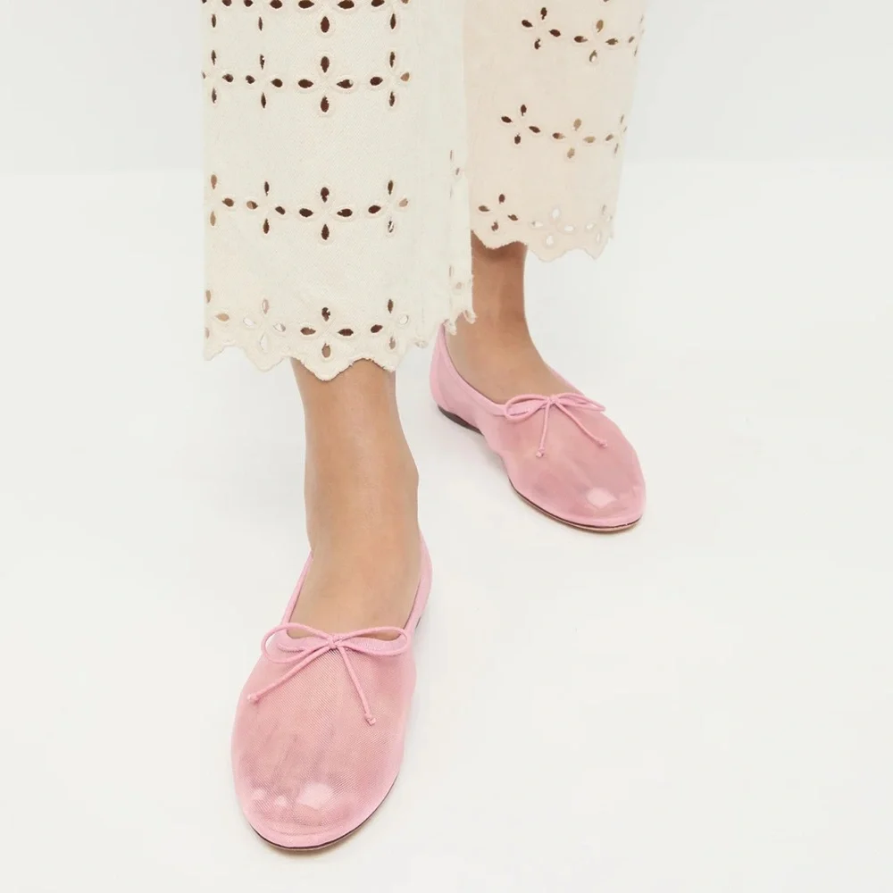Loeffler Randall Landon Pink Mesh Ballet Flats - Picture 2 of 10